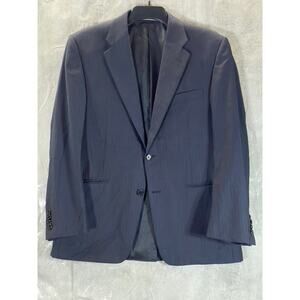 HICKEY FREEMAN Men's Navy Short Striped Two-Button Worsted Wool Suit Jacket SZ40